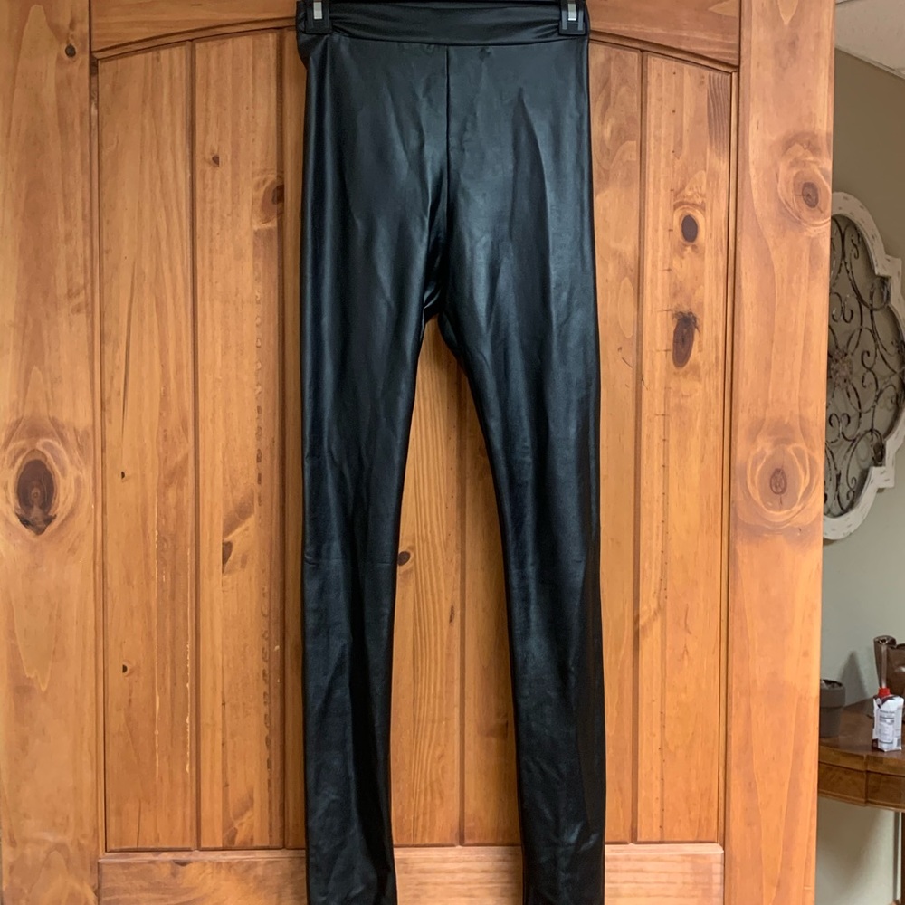 Faux Black Leather Pants